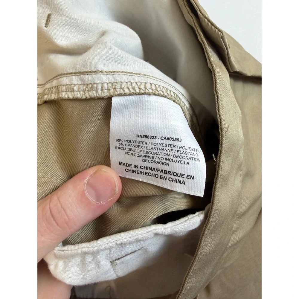 Nike‎ Golf Dri-FIT Mens 40x30 Khaki Tan Flat Front Stretch Pants Performance
